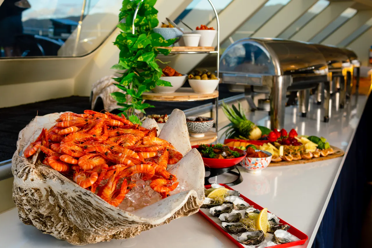 Buffet on Spirit of Cairns dinner cruise