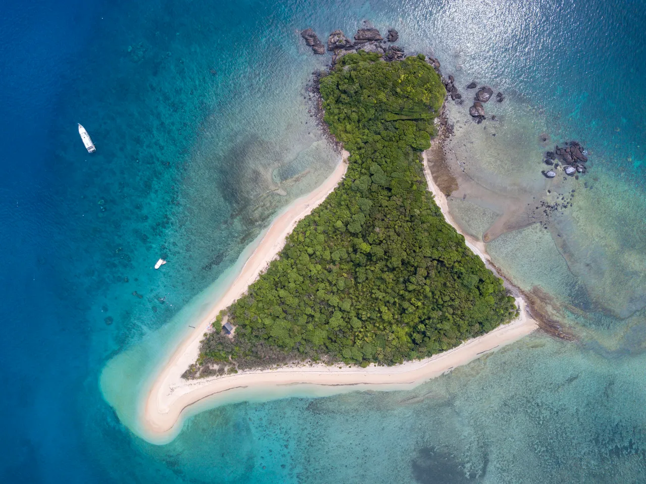 Aerial shot of Normanby Island