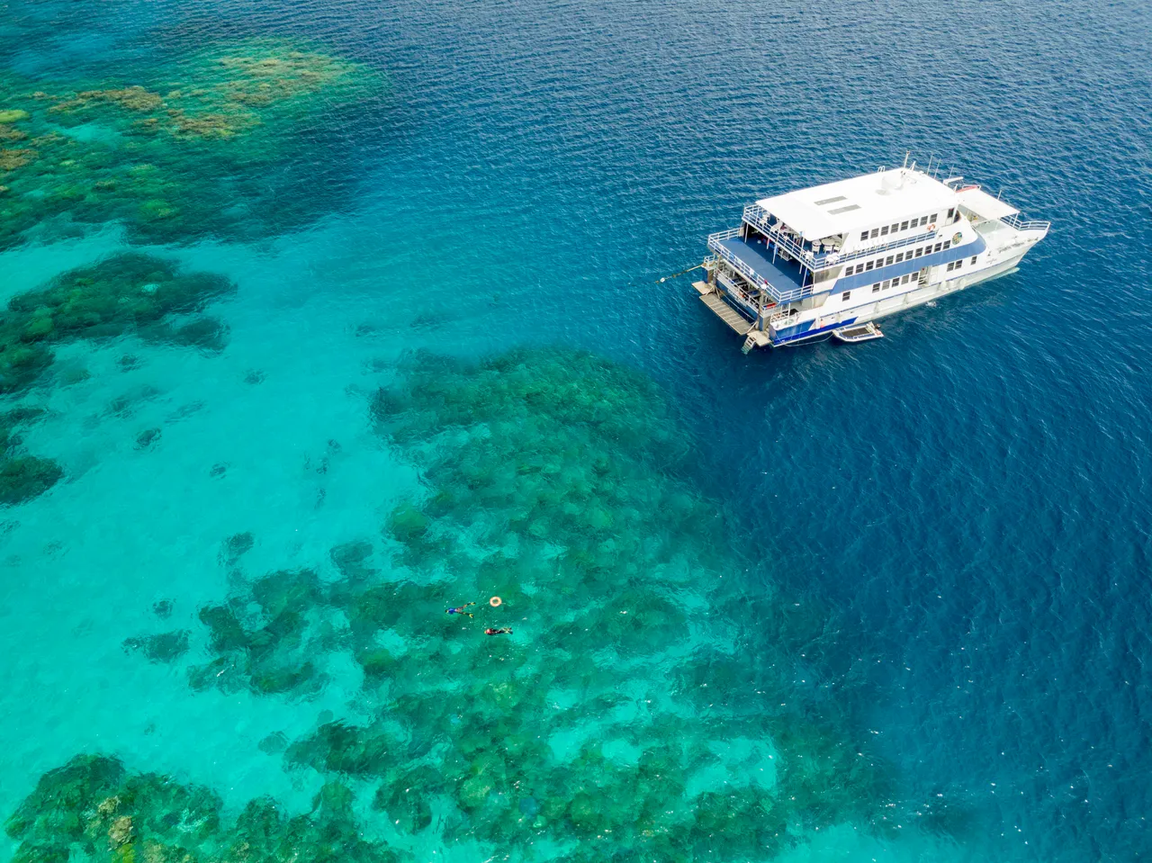 OceanQuest vessel and snorkellers