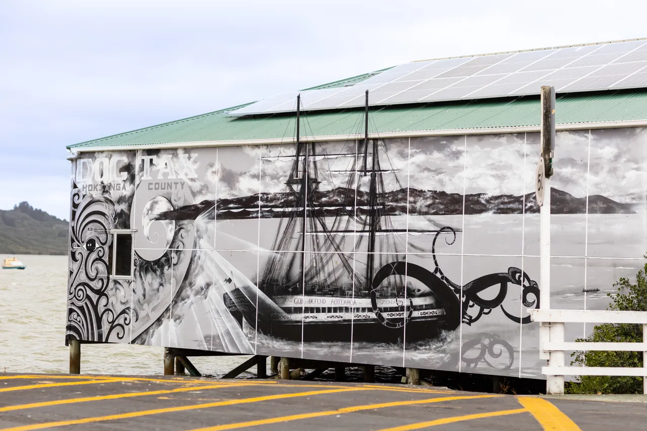 Mural at Rawene ferry landing