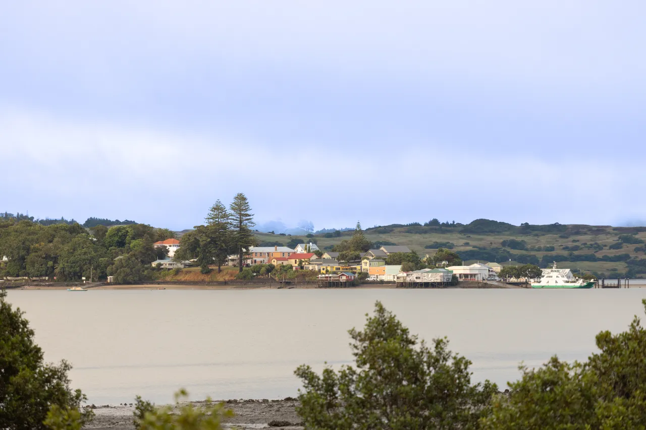 View of Rawene township from Motukaraka