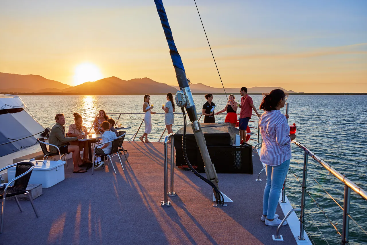 Passengers having a drink on the deck of Spirit of Cairns (5)