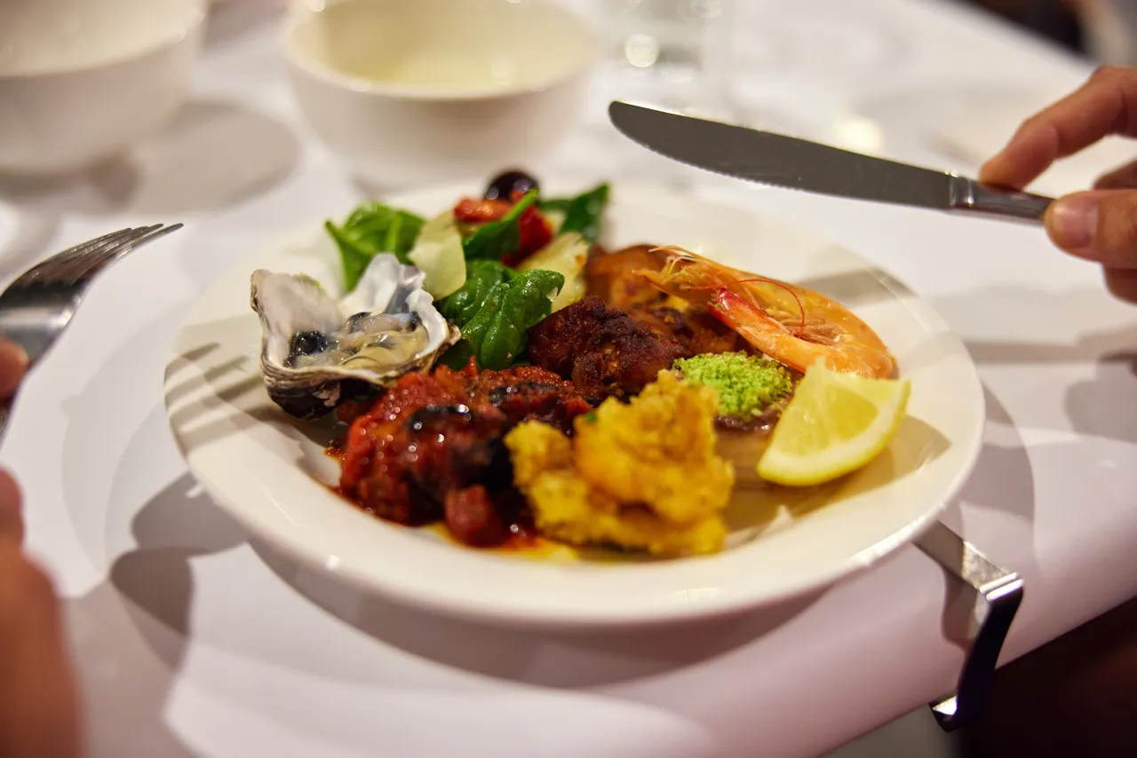 Plate of Buffet food on Spirit of Cairns