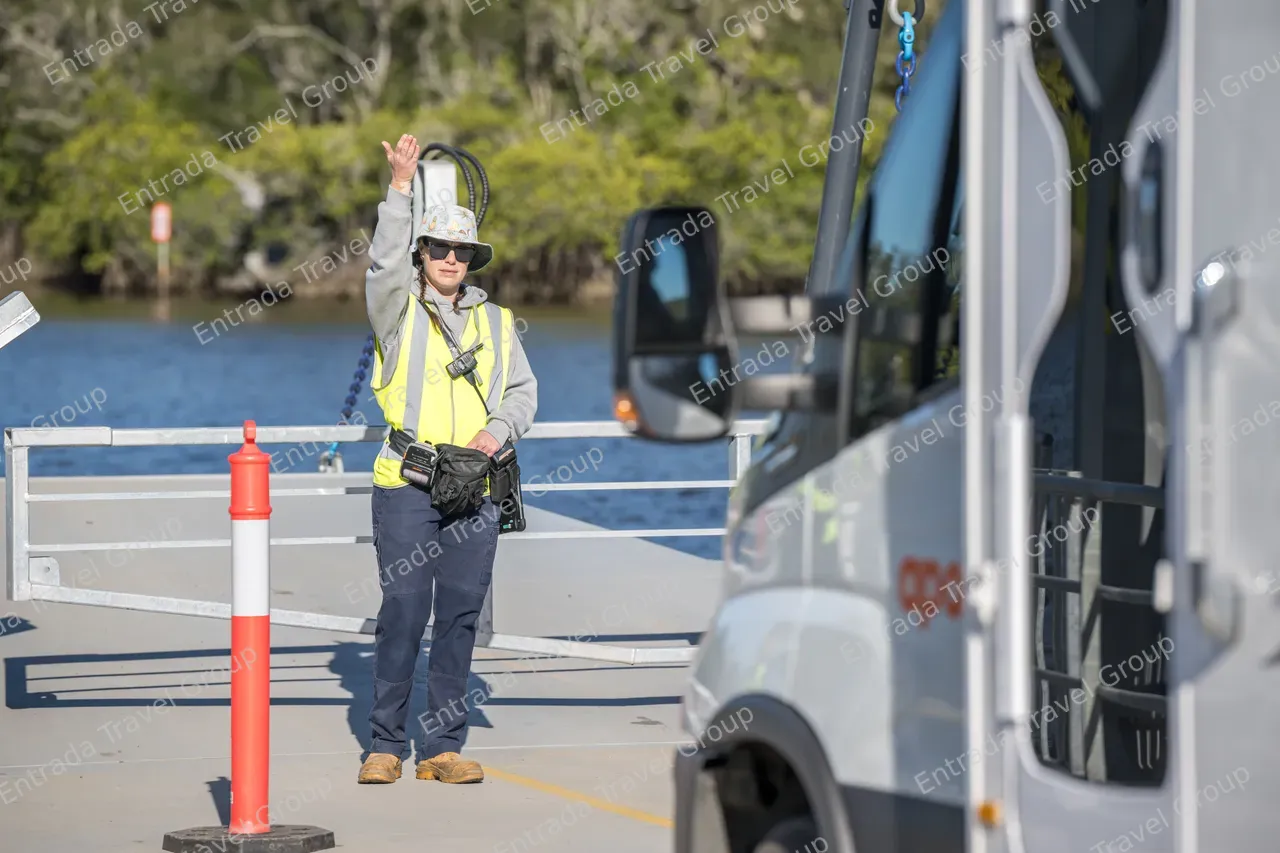 Noosa North Shore Ferries - Staff directing traffic
