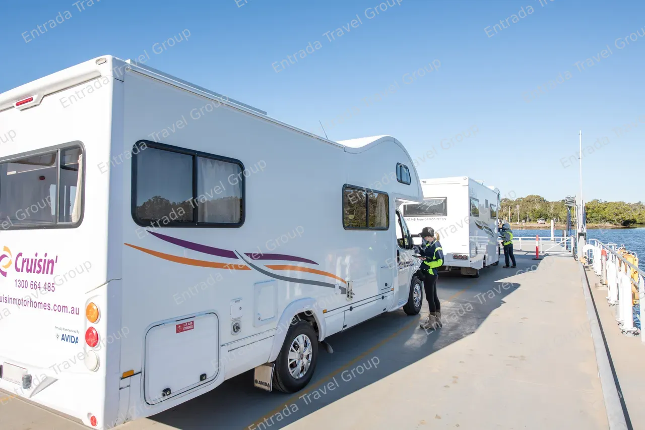 Noosa North Shore Ferries - Campervan onboard