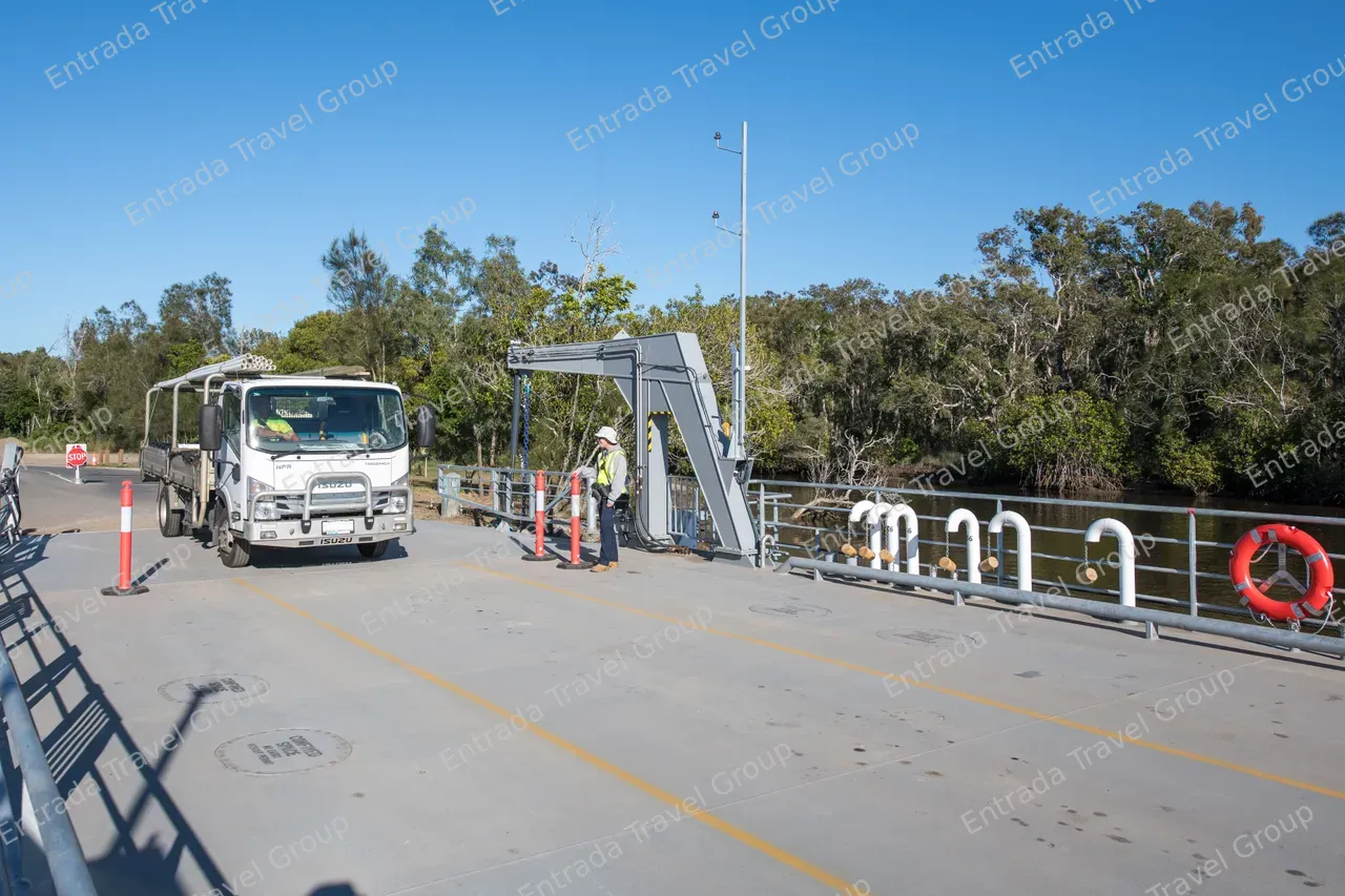 Noosa North Shore Ferries - Truck boarding the ferry