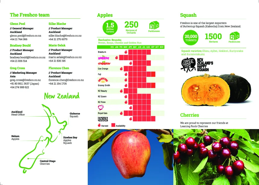 Freshco A4 letter fold brochure the backside