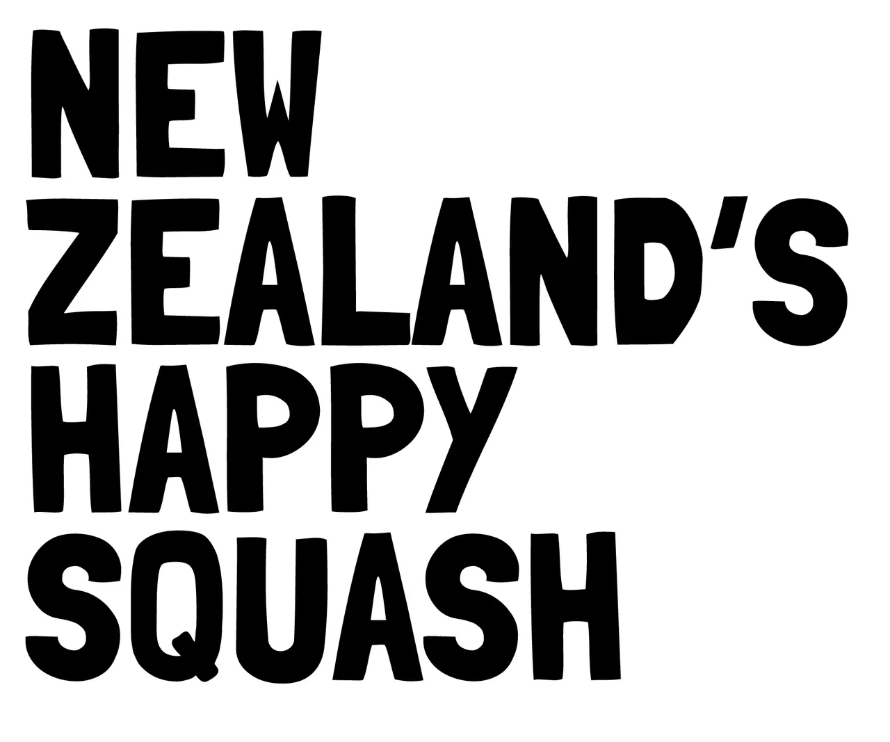 New Zealands happy squash Black (Found in Marketing - POS - TGM)