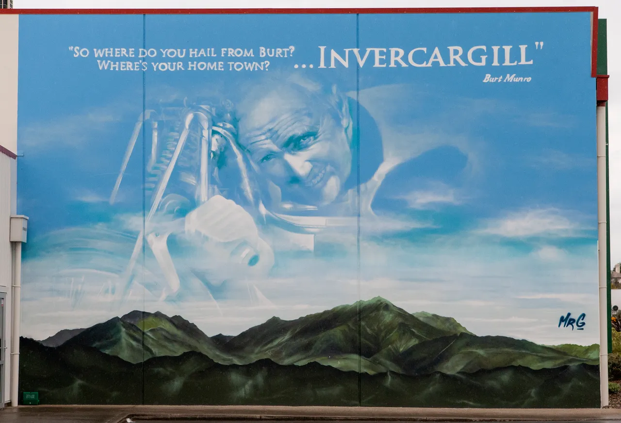 Burt Munro Street Art - Southland, New Zealand - Credit Great South