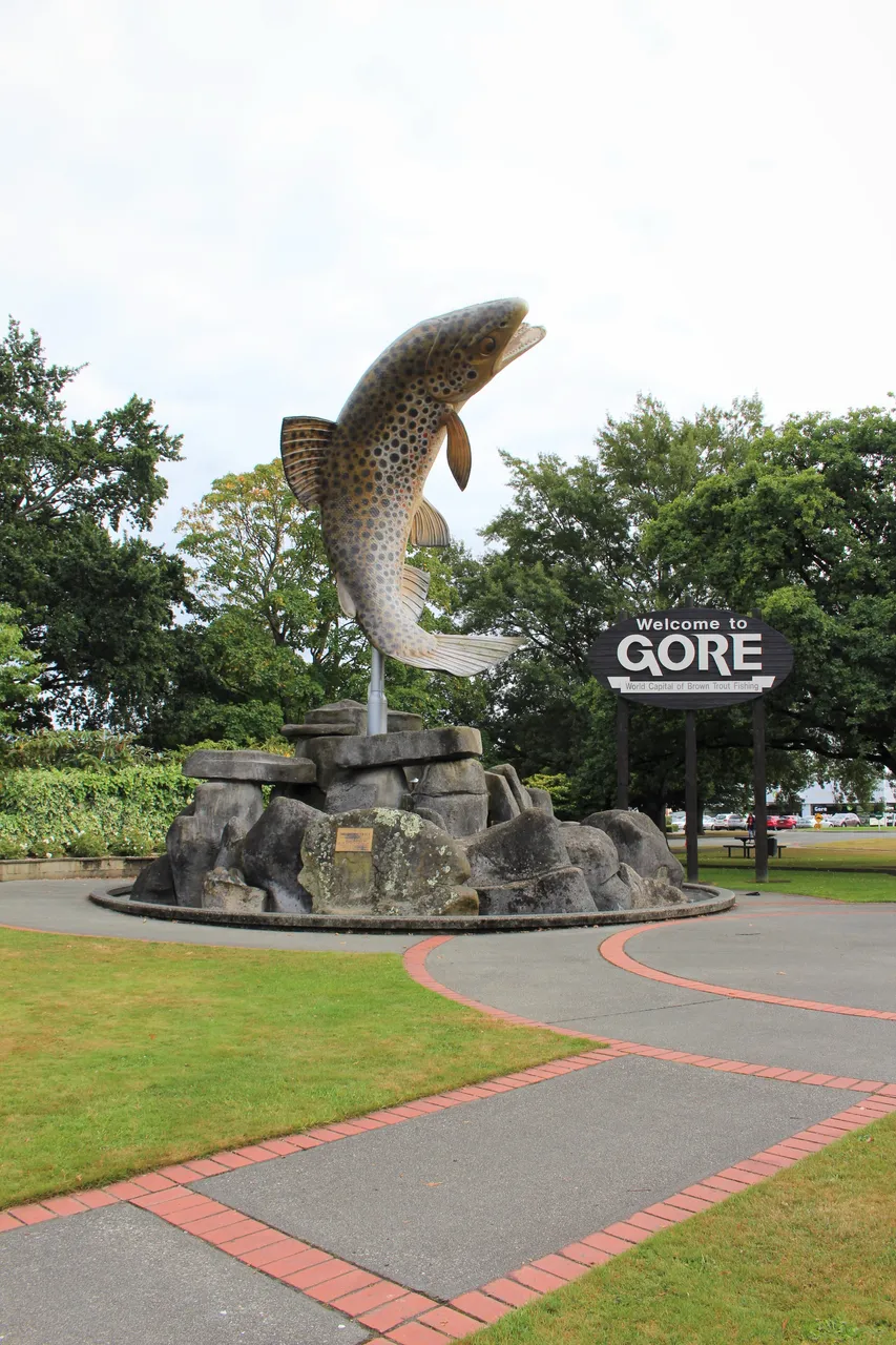 Trout Statue - Southland, New Zealand - Credit Great South
