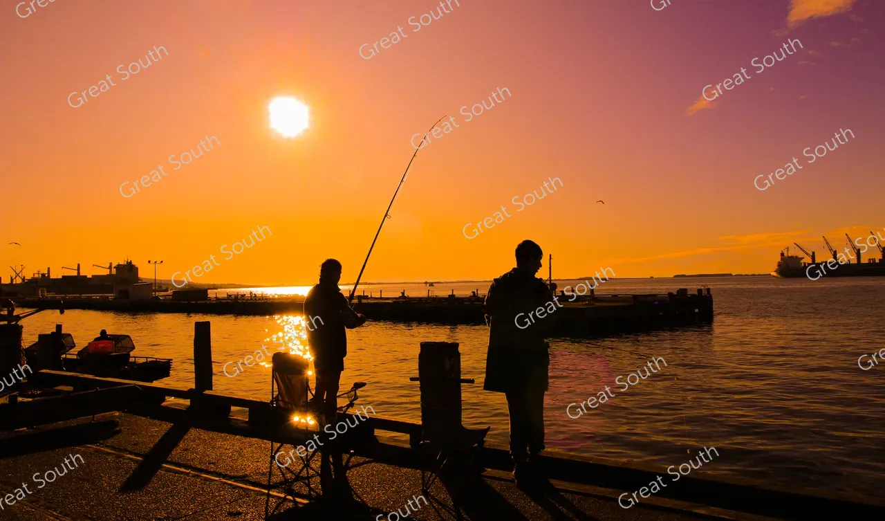Fishing at Bluff Wharf - Southland, New Zealand - Credit Tammi Topi - South DroneNZ