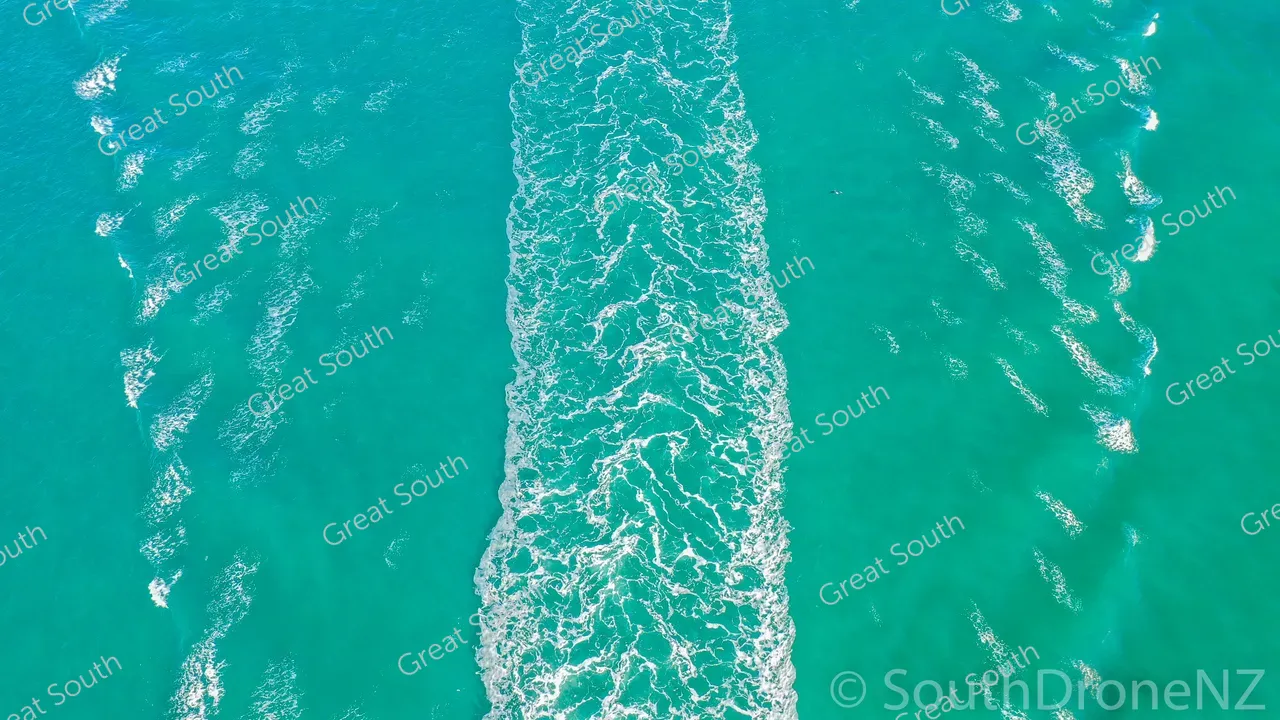 Boat wake - Southland, New Zealand - Credit Tammi Topi - South DroneNZ