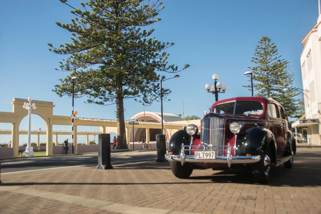 Vintage car at Napier Soundshell