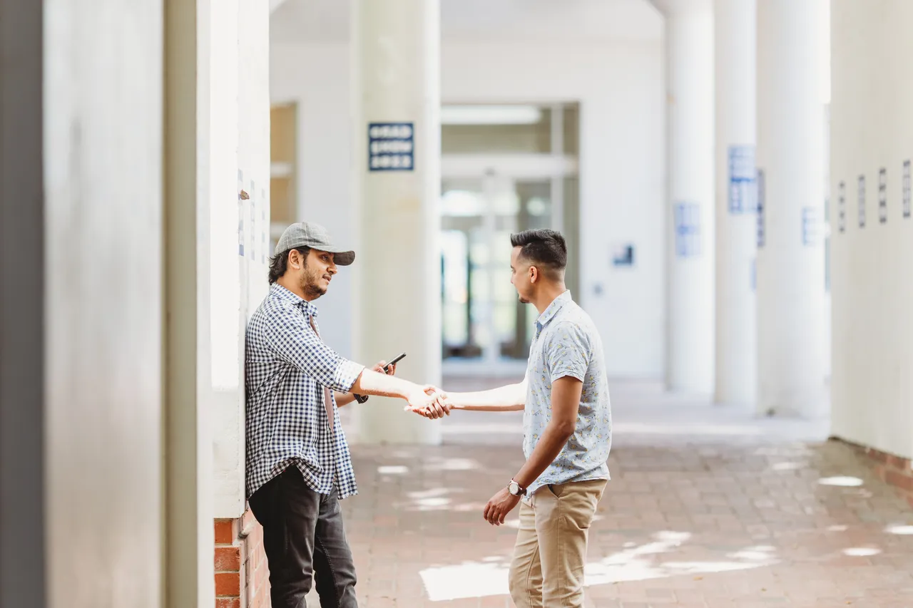 Students meeting on ANU Campus - 100819