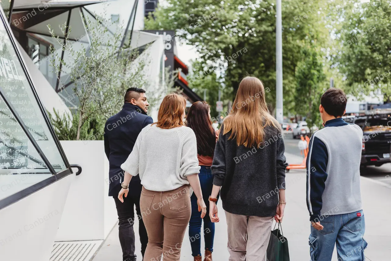 Students walking along Lonsdale Street in Braddon (6)