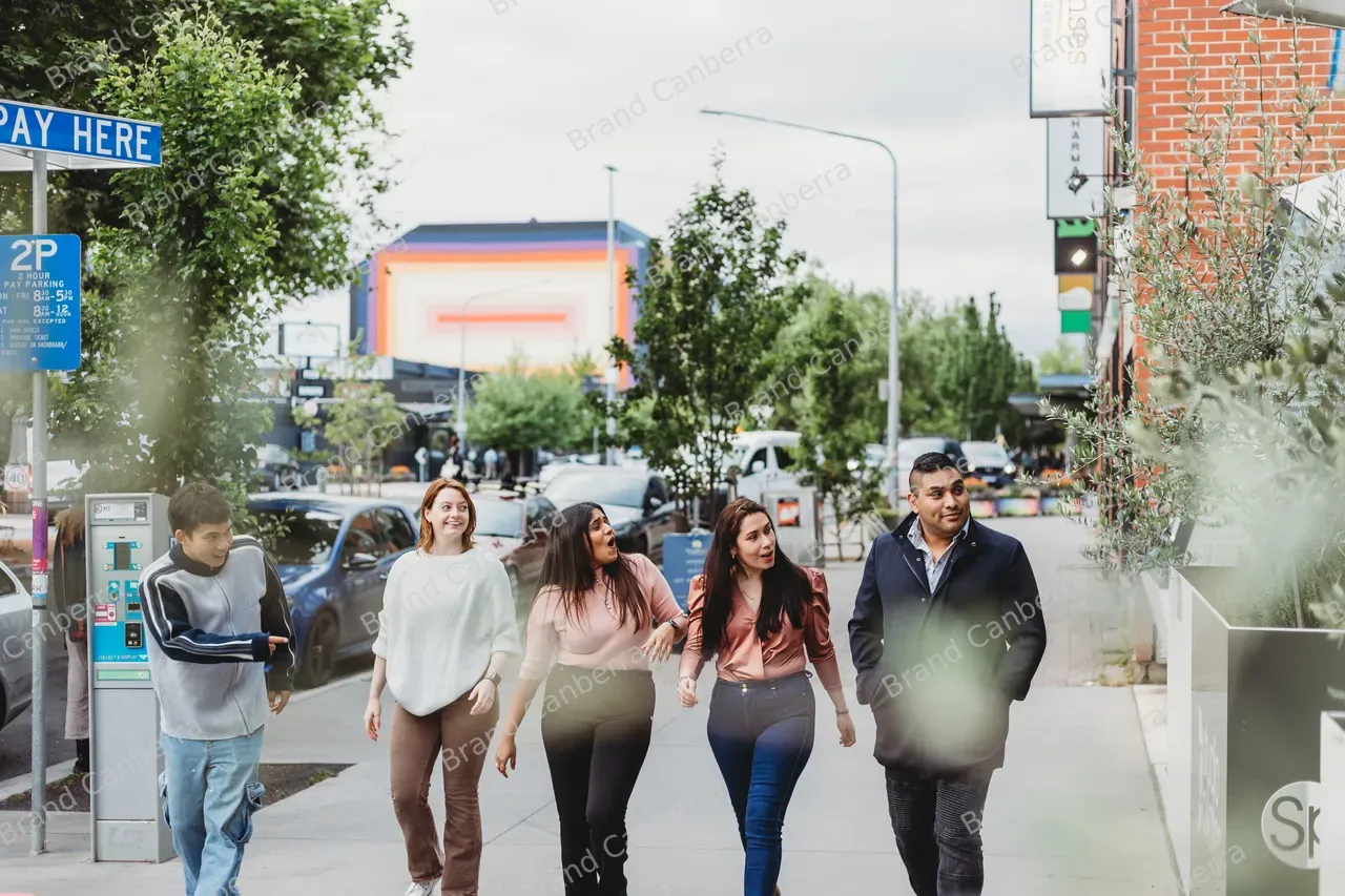 Students walking along Lonsdale Street in Braddon (13)