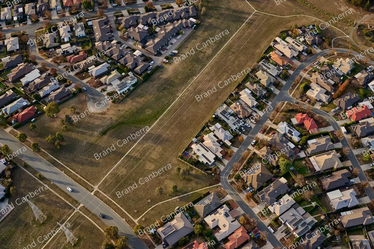An aerial view over Canberra suburban homes in Belconnen (7)