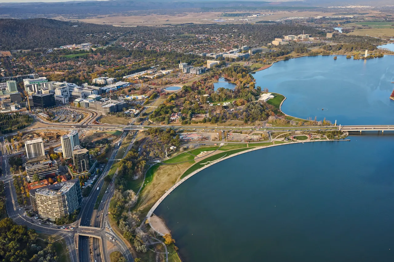 Toolkit | Canberra - An aerial view over Canberra with Acton Waterfront ...