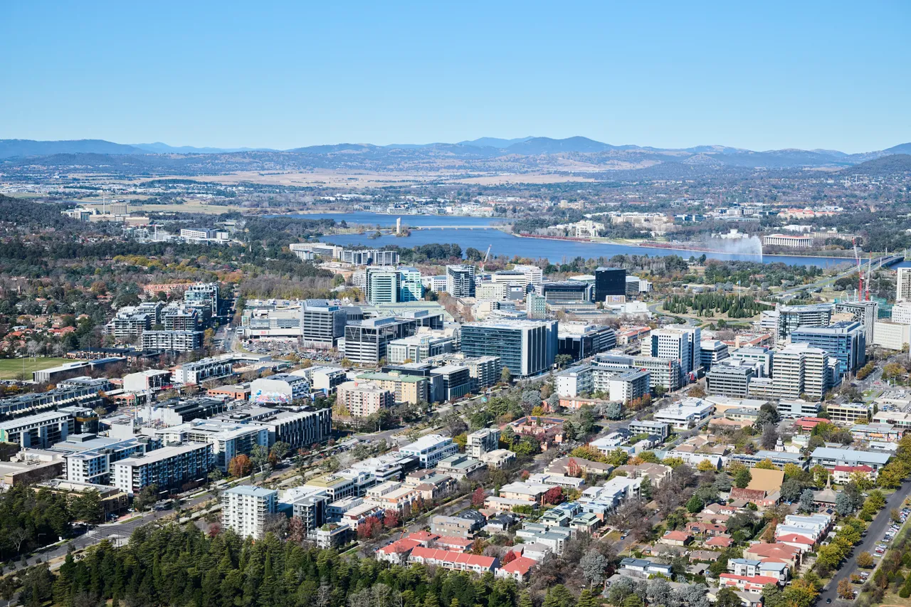 Canberra CBD East-Facing Aerial