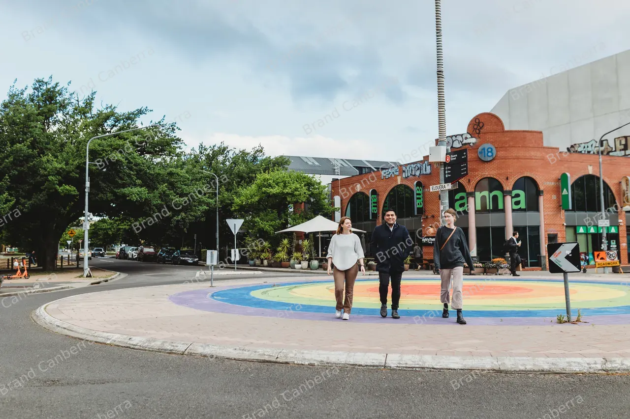 Students walking along Lonsdale Street in Braddon (2)