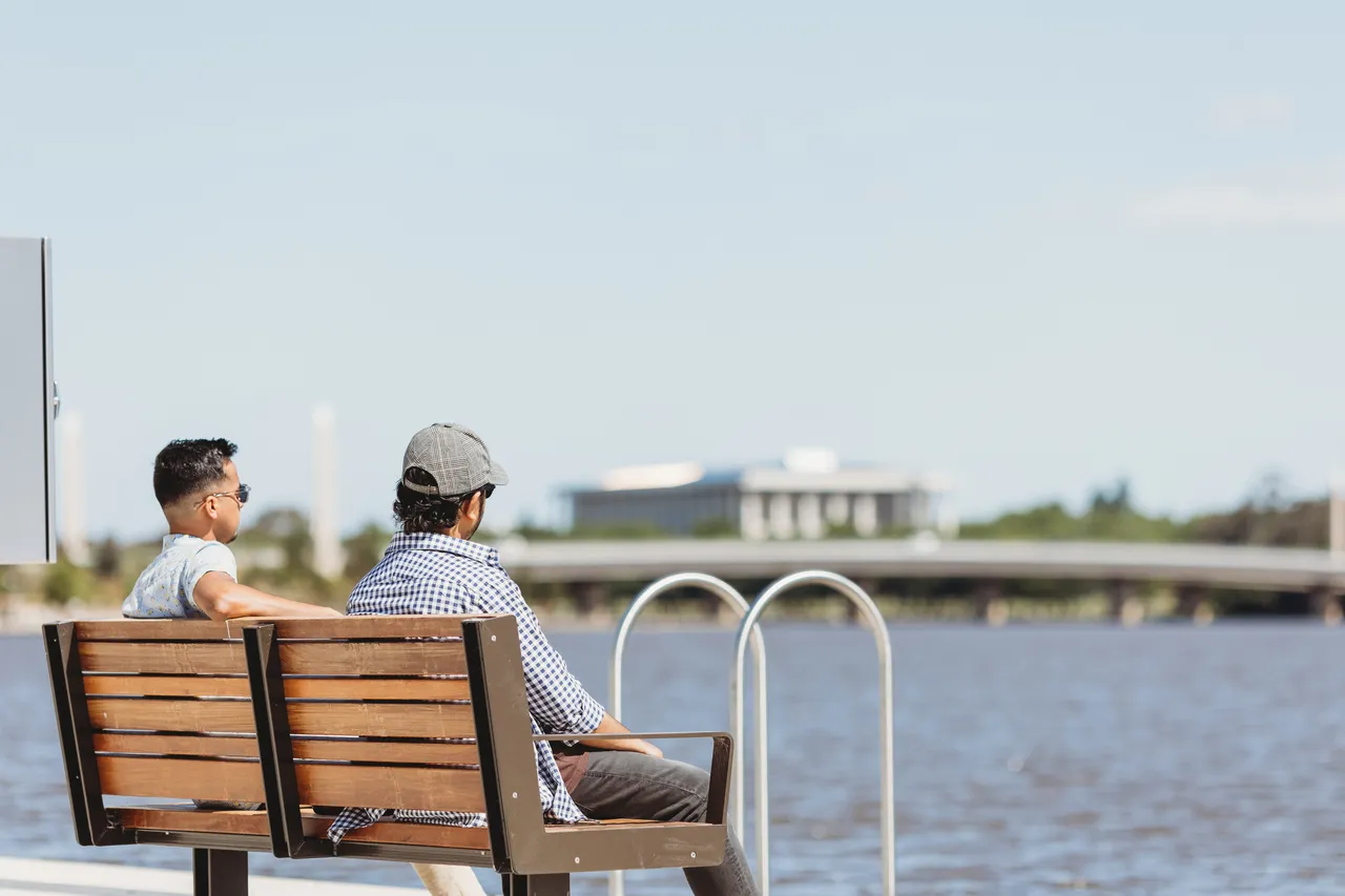 Students on the West Basin Promenade - 100794