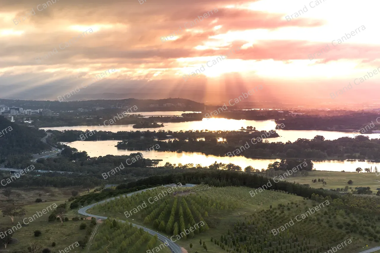 Aerial view over Lake Burley Griffin (1)