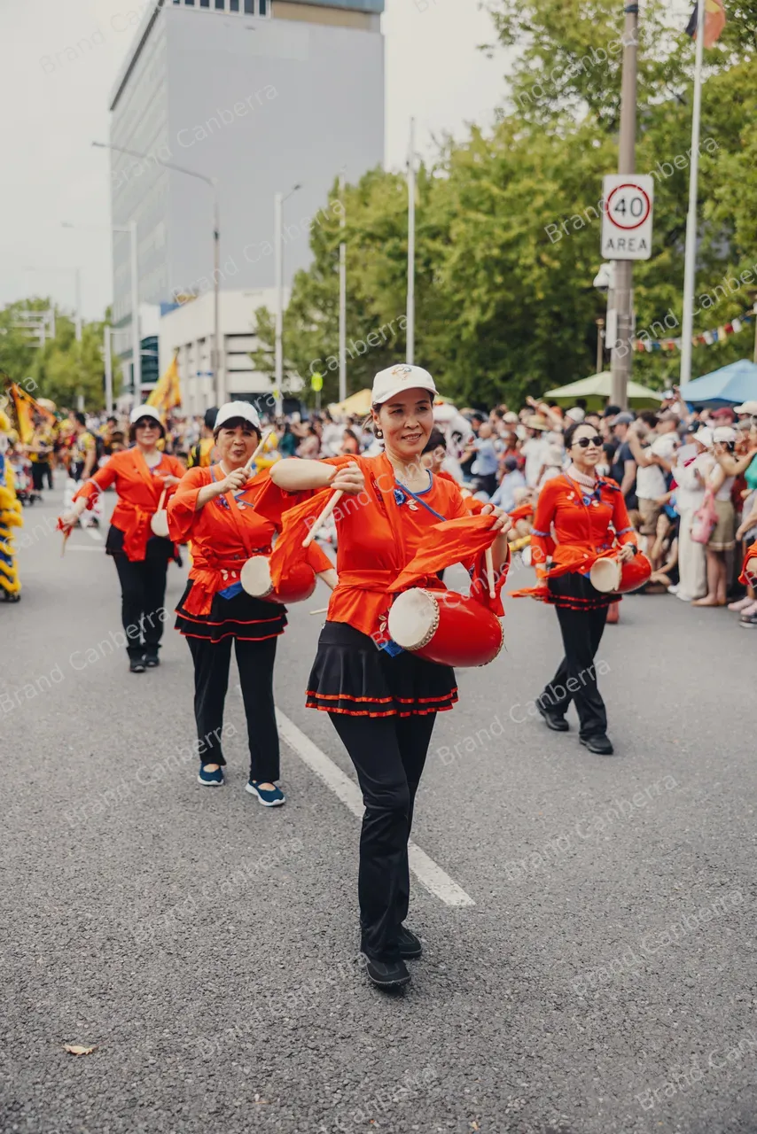 Chinese Waist Drum Team in the Smartraveller Parade at National Multicultural Festival (39)