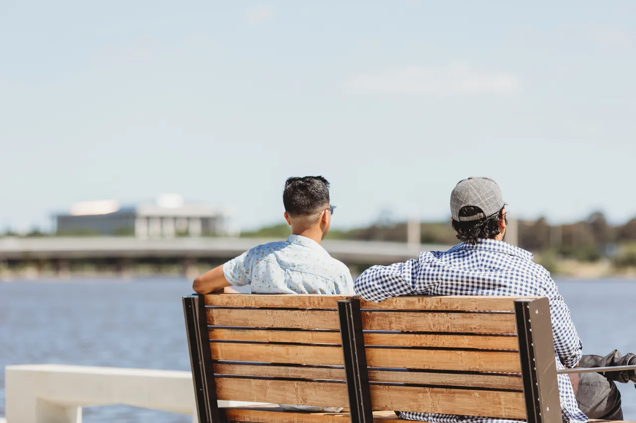 Students on the West Basin Promenade - 100791
