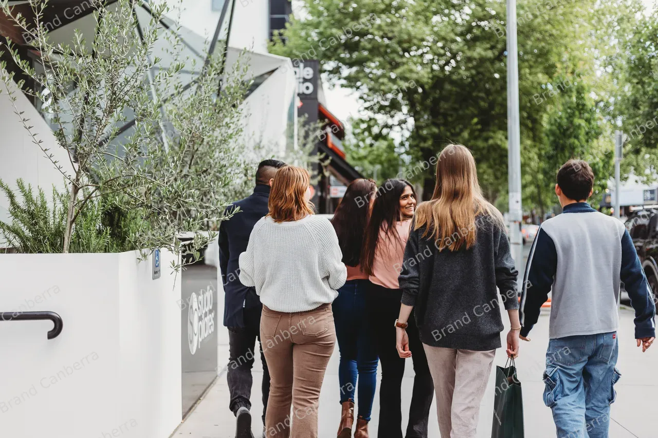 Students walking along Lonsdale Street in Braddon (8)
