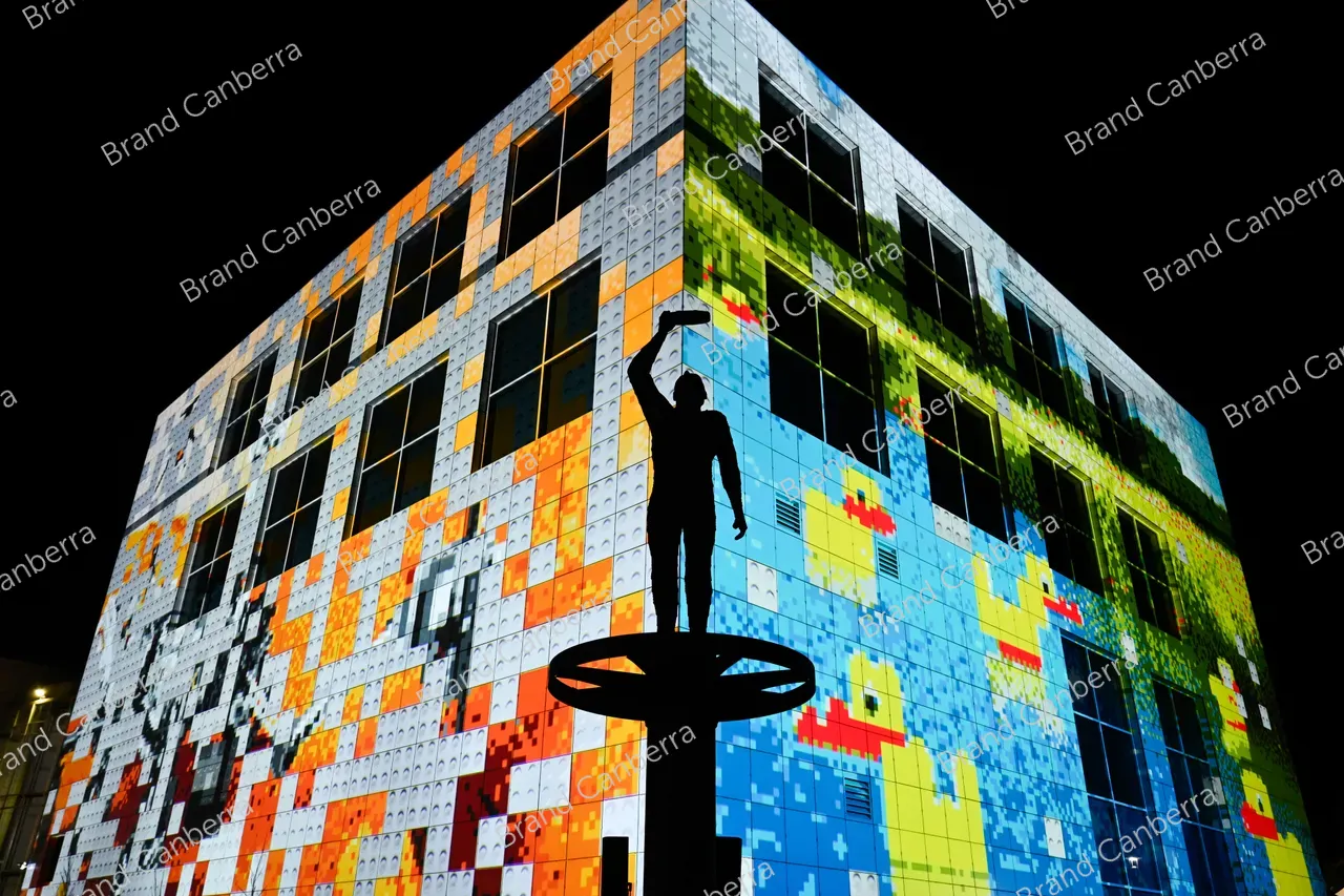 Questacon illumination Mystery Mosaics at Enlighten Festival