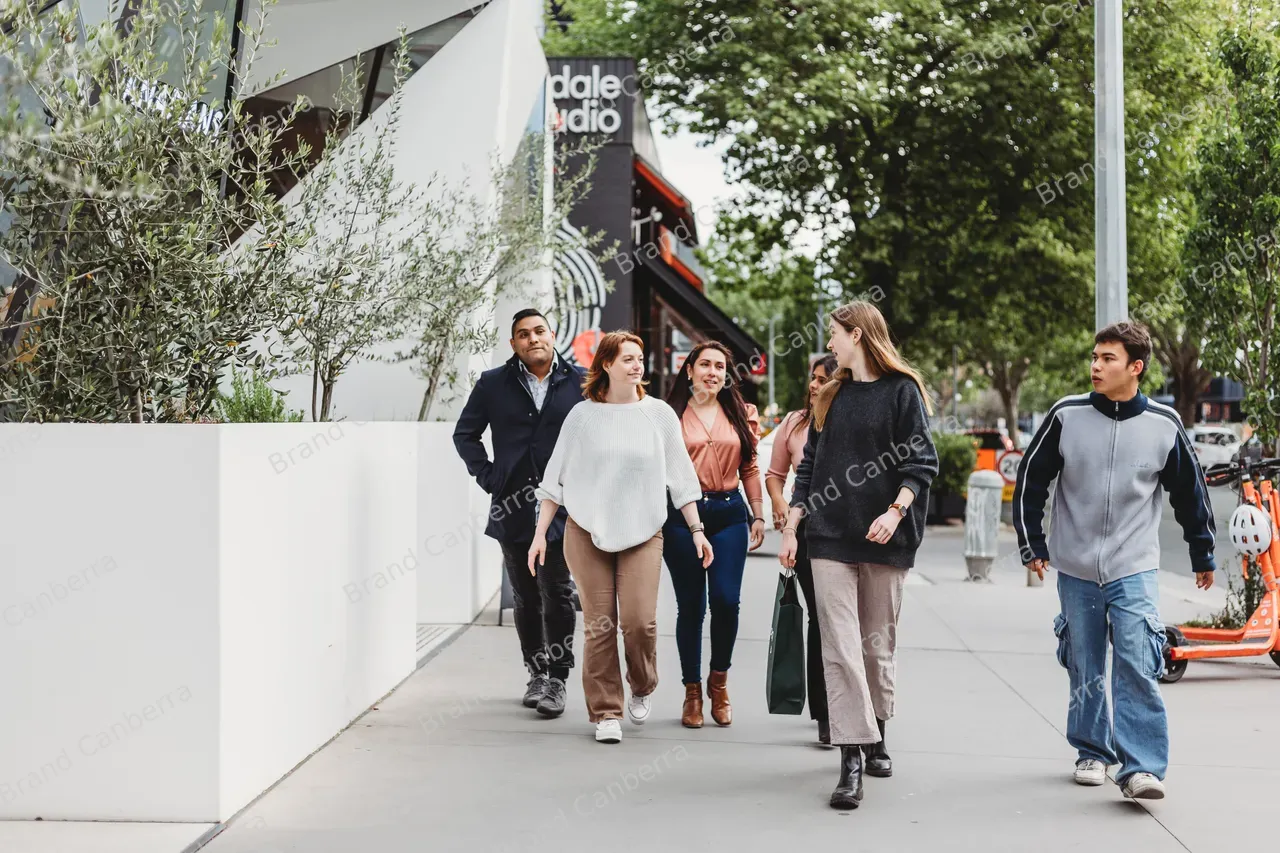 Students walking along Lonsdale Street in Braddon (10)