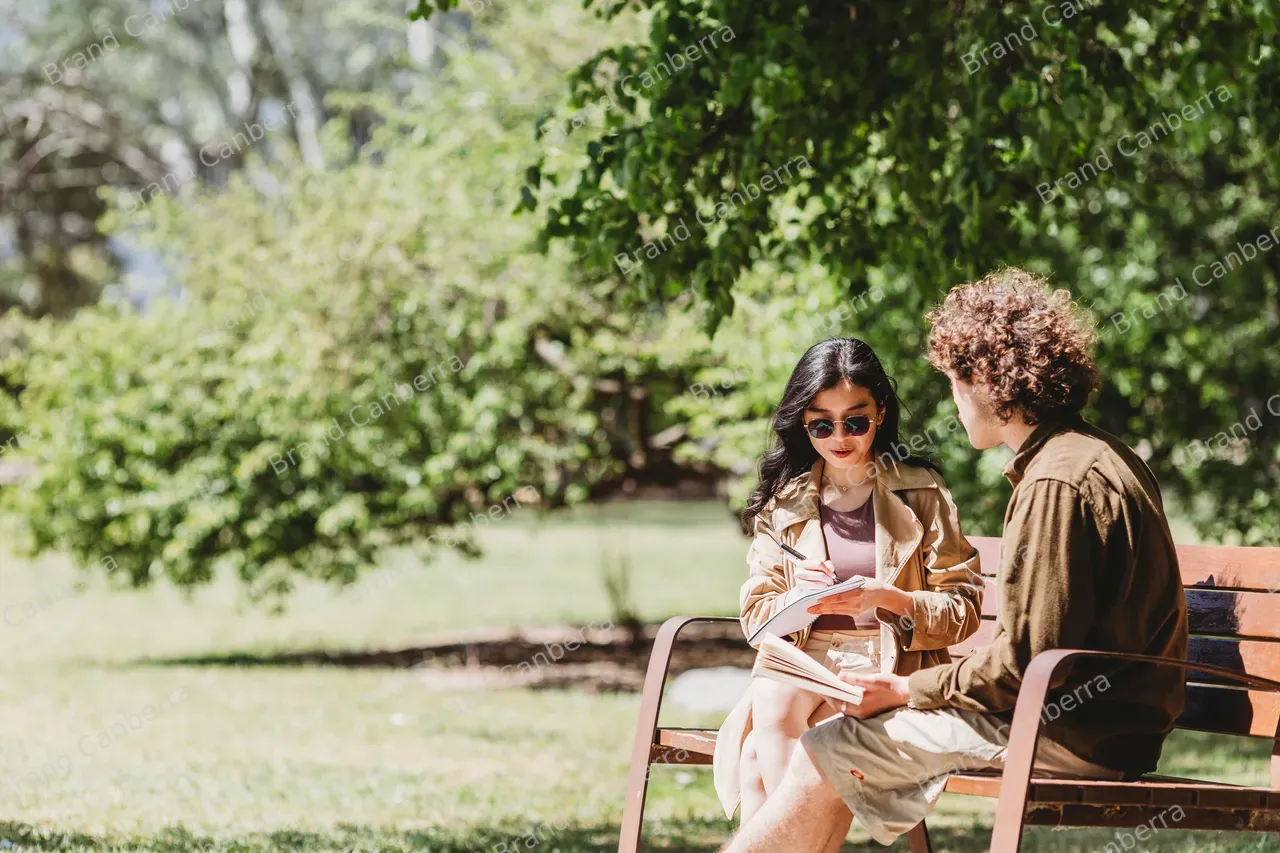 Students in Bowen Park in Barton