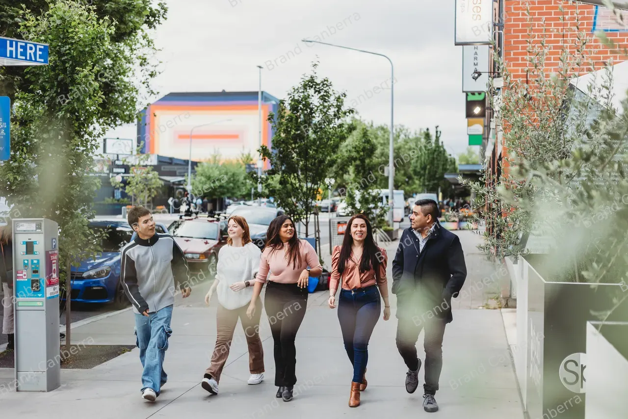 Students walking along Lonsdale Street in Braddon (12)