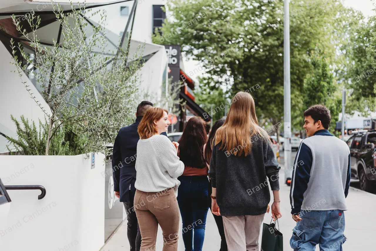 Students walking along Lonsdale Street in Braddon (7)