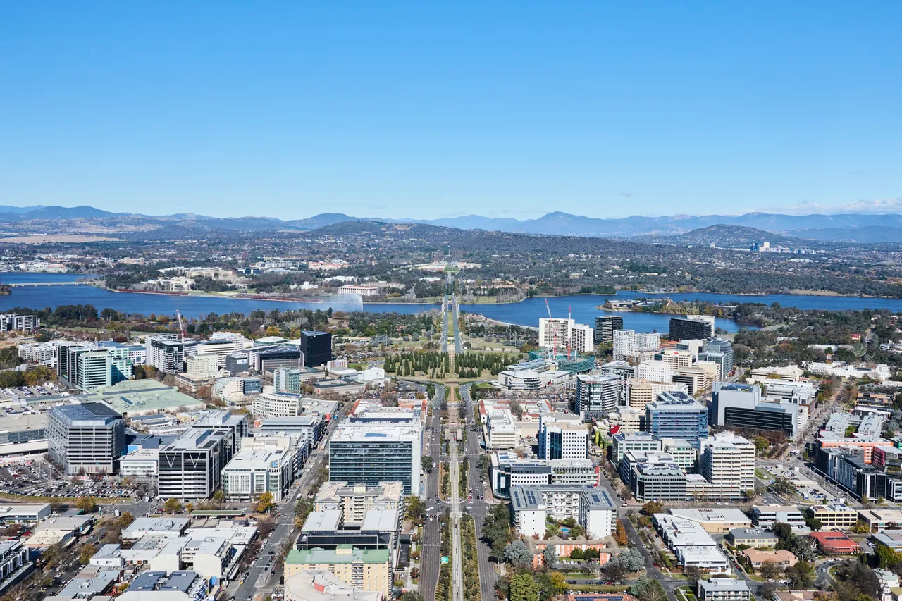 Canberra CBD South-Facing Aerial