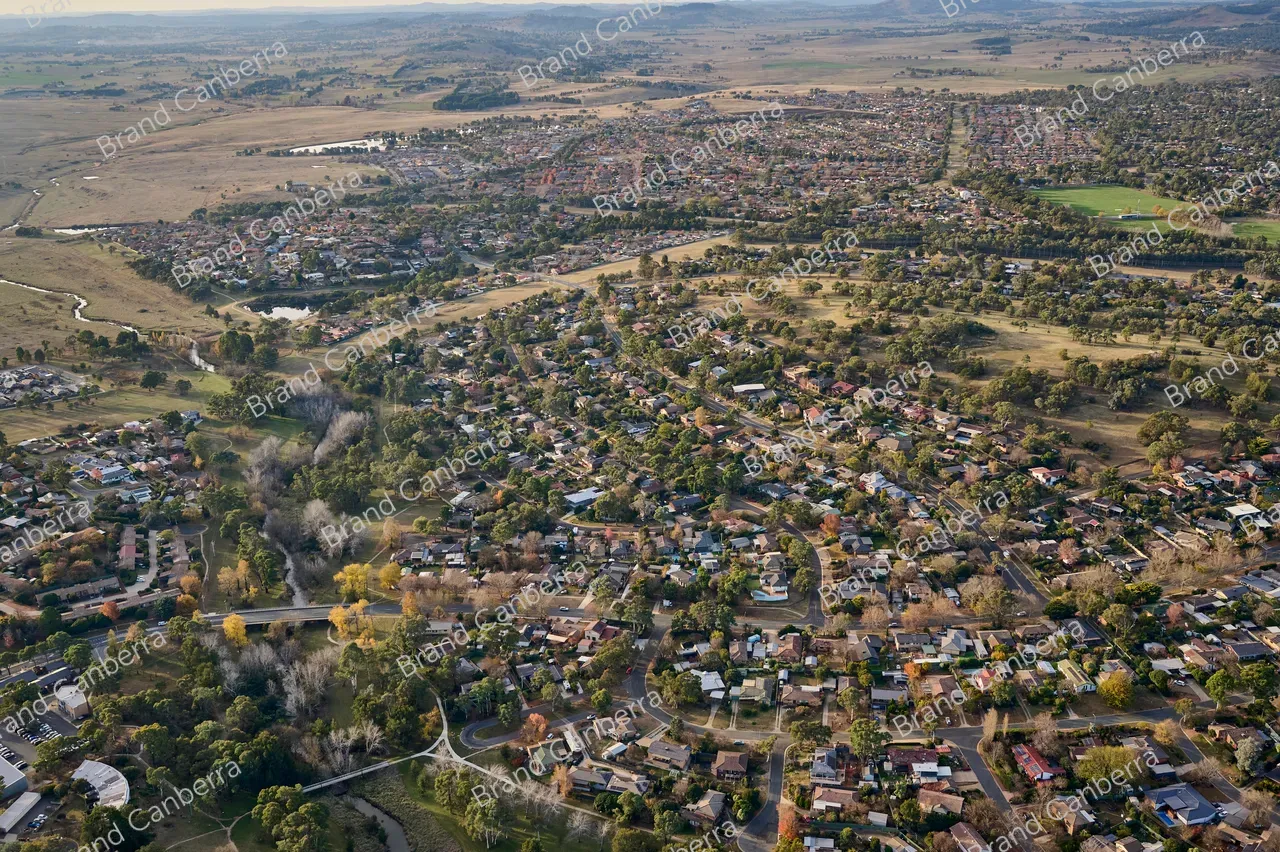 An aerial view over Canberra suburban homes in Belconnen (1)