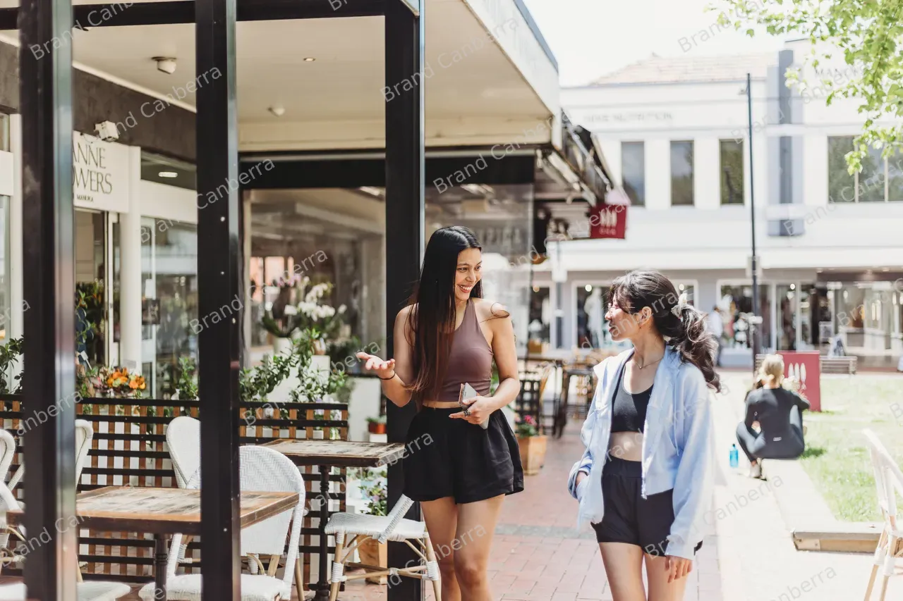 Students walking around Manuka Shops in Griffith (2)