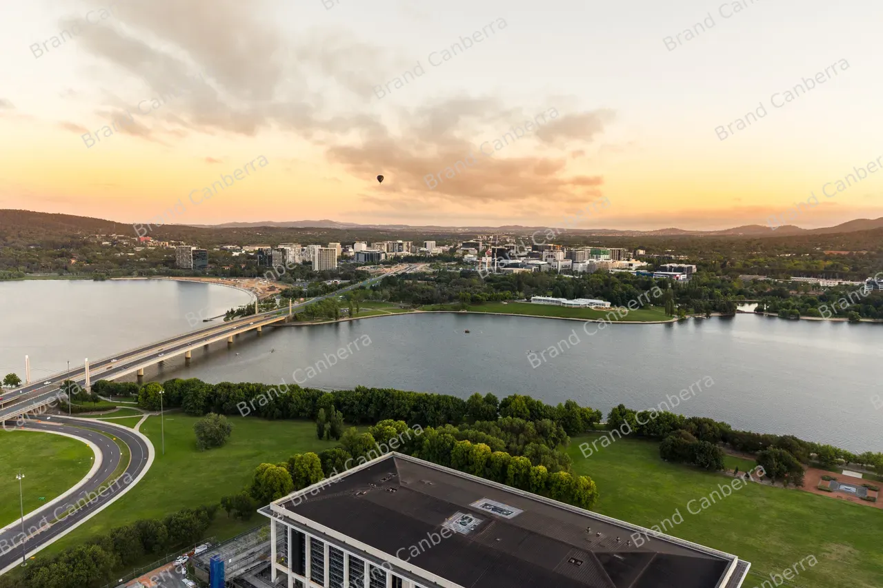 Aerial view over Lake Burley Griffin (5)