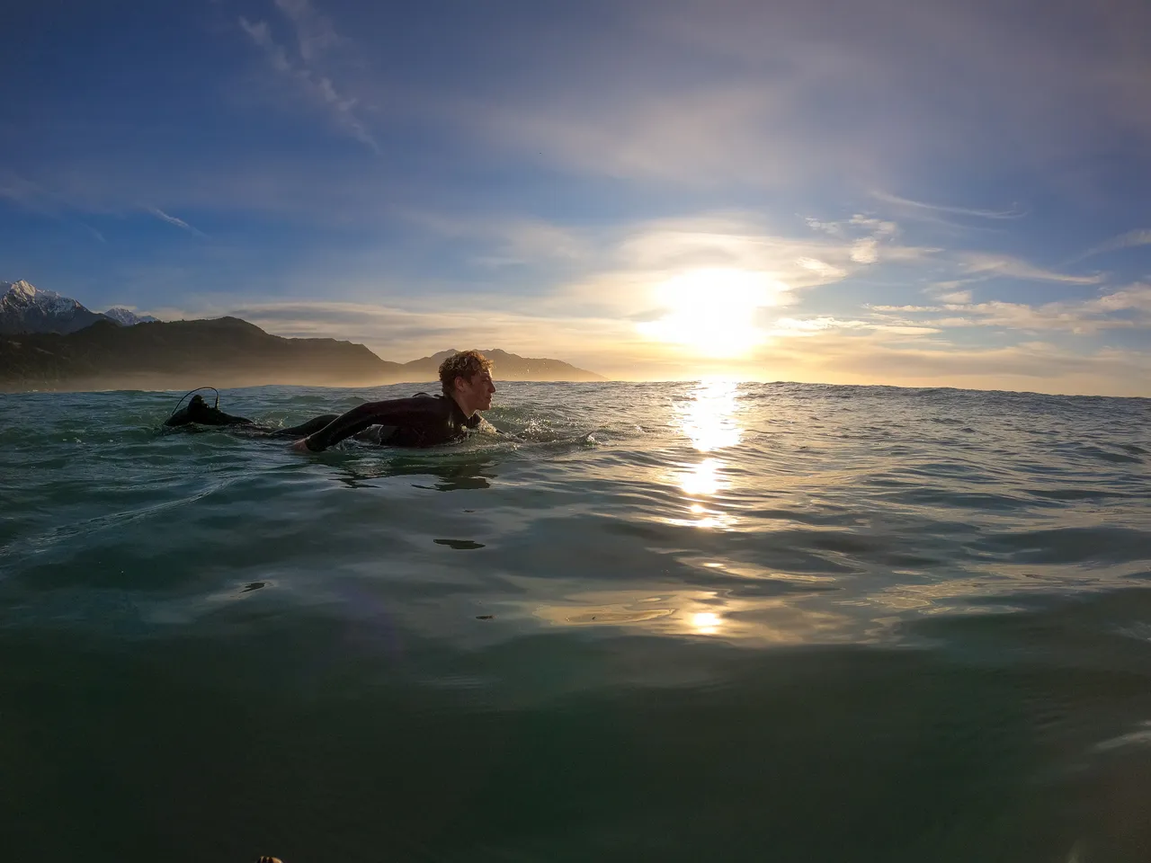 Surf Paddling Sunrise Coast View