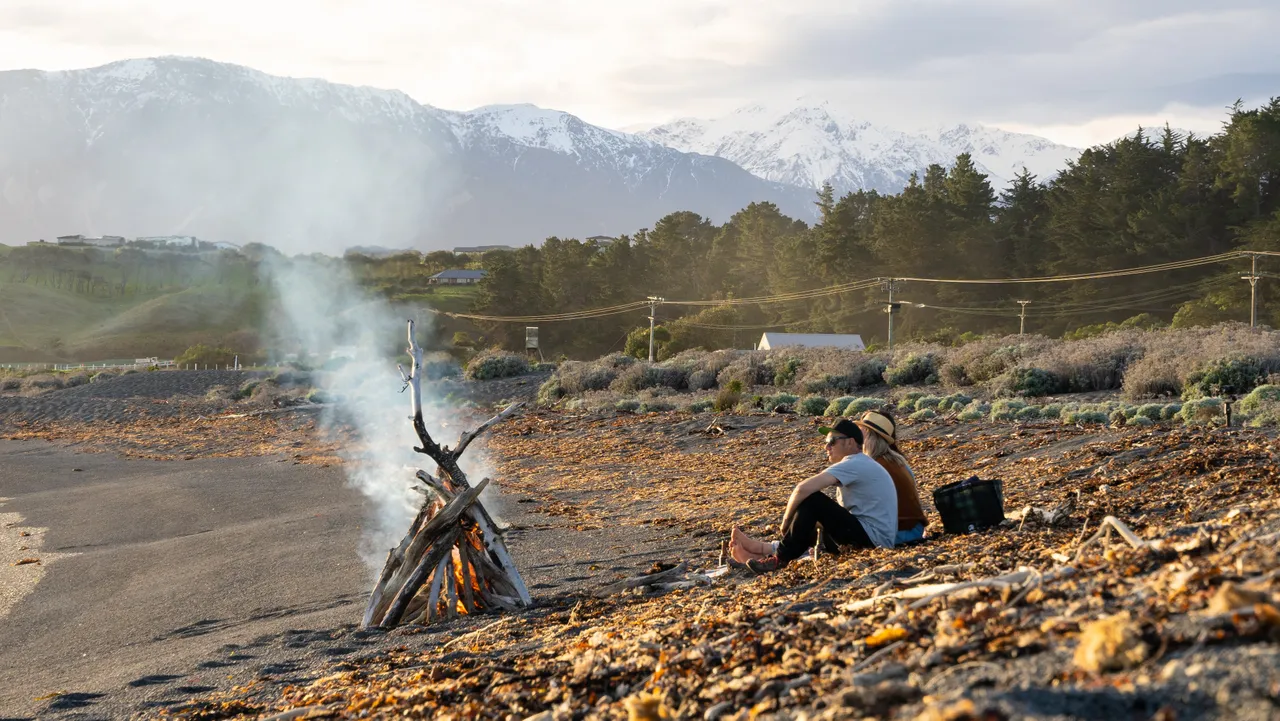 Beach Fire Mountain