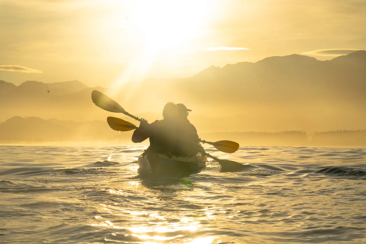 Kaikoura Kayaks Sunset Rear View