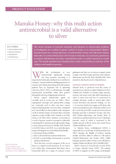 Manuka Honey why this multi action antimicrobial is a valid alternative to silver