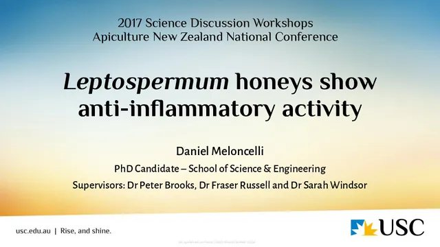 2017_APNZ_Conference_Leptospermum honeys show anti-inflammatory activity presentation