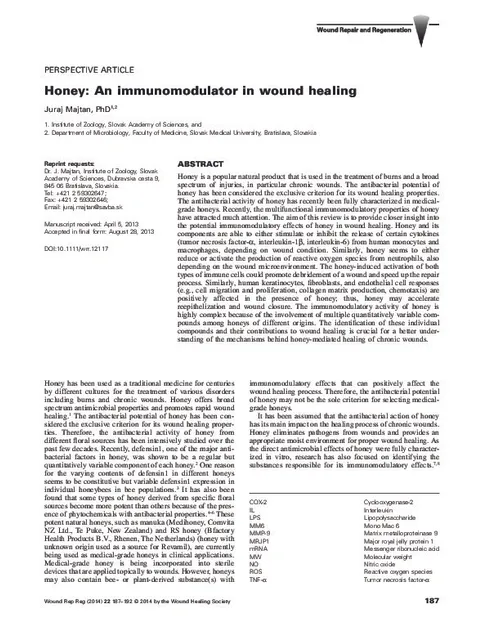 Honey: An immunomodulator in wound healing