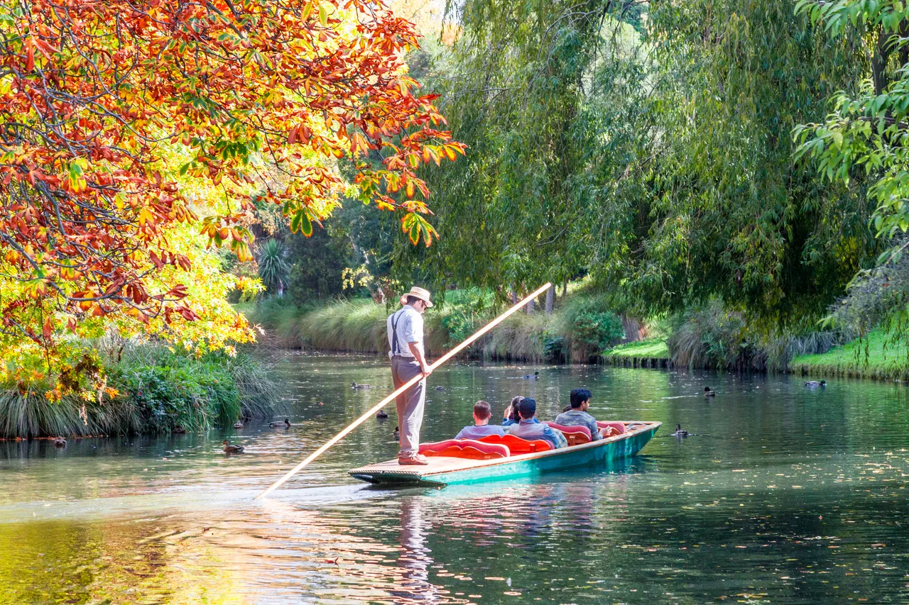 Punting on the Avon in autumn