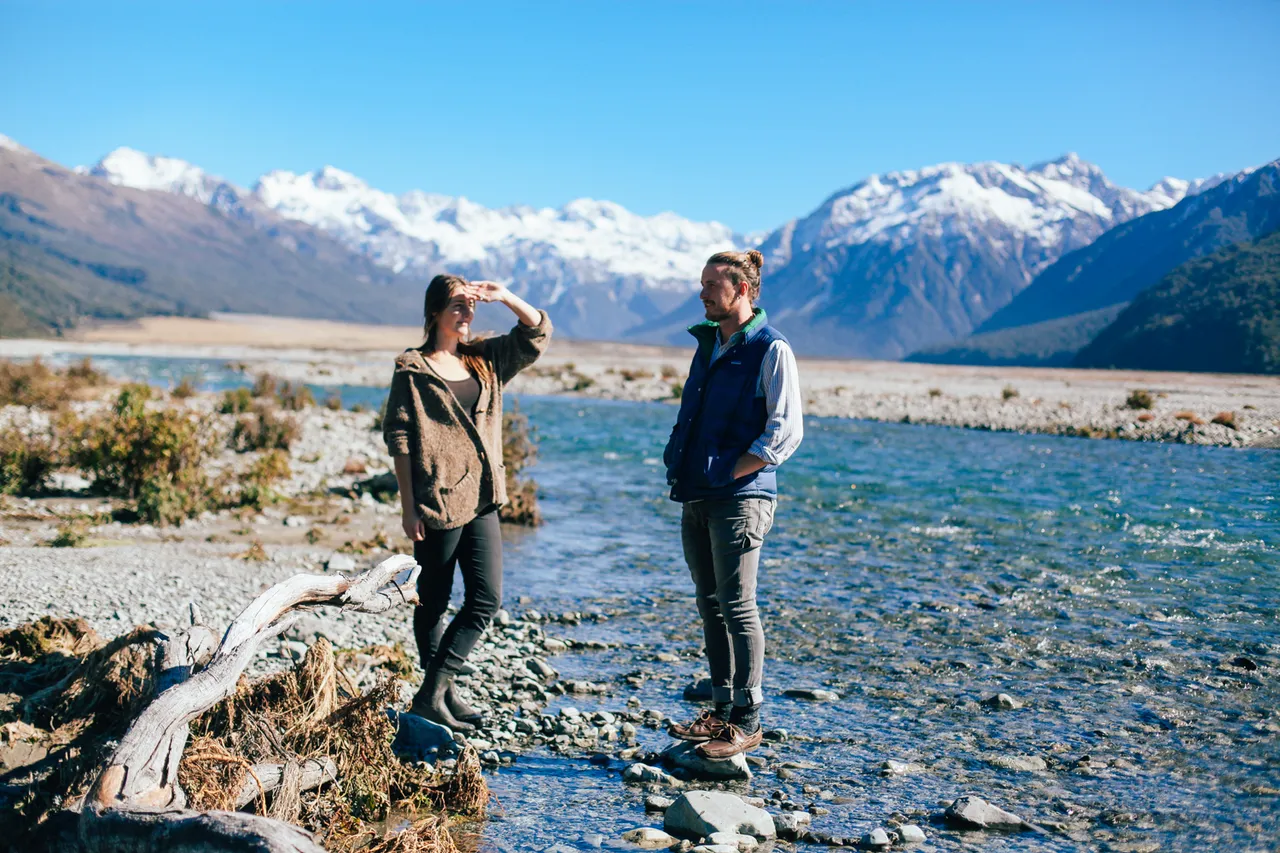 Enjoying the scenery by the Waimakariri River
