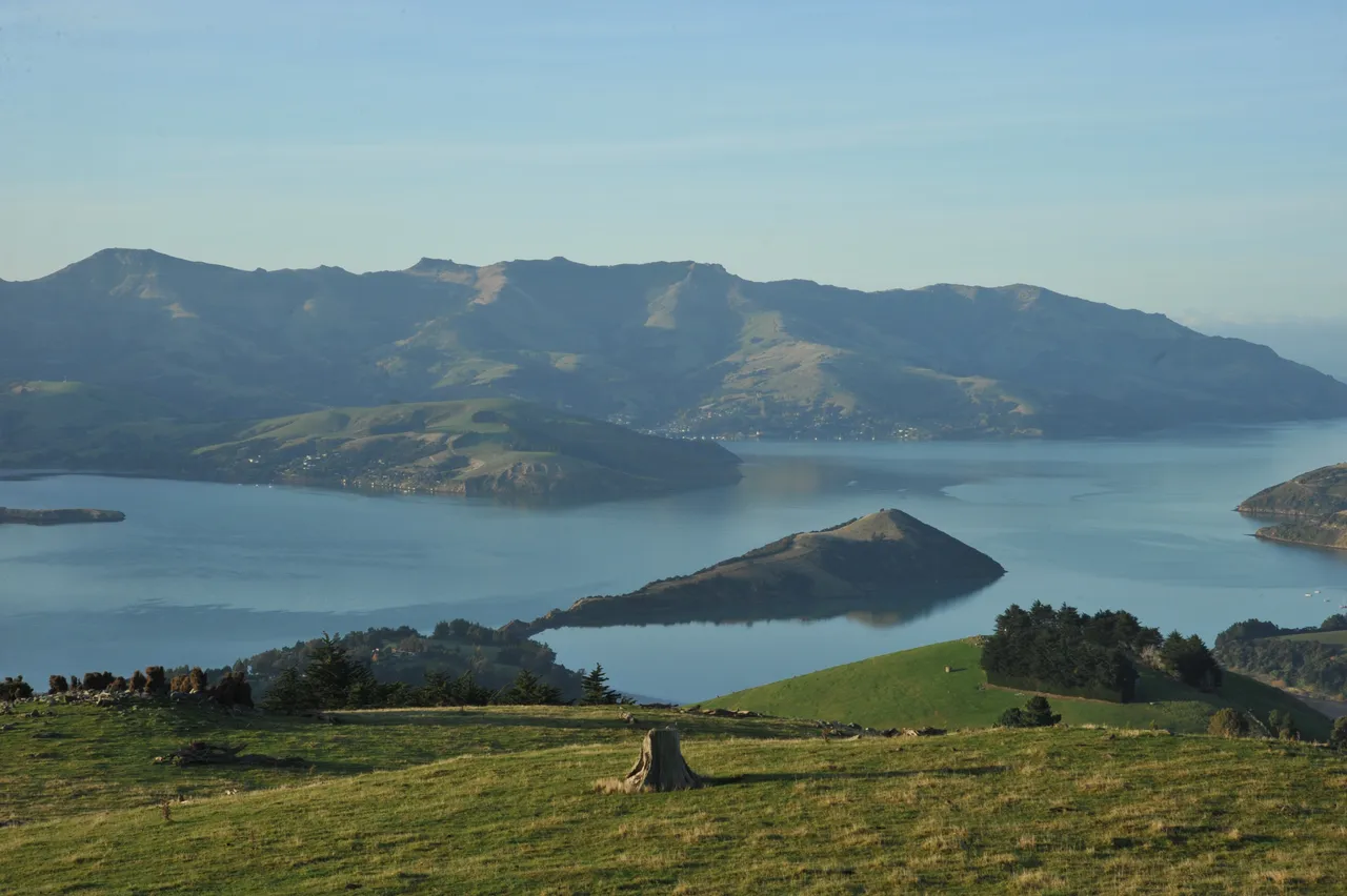 Landscape overlooking Akaroa Harbour
