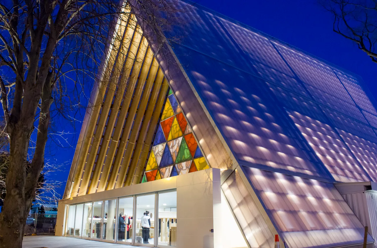 Transitional Cathedral at night