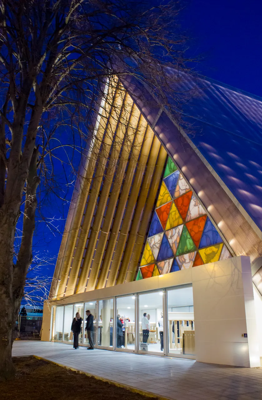 Transitional Cathedral at night