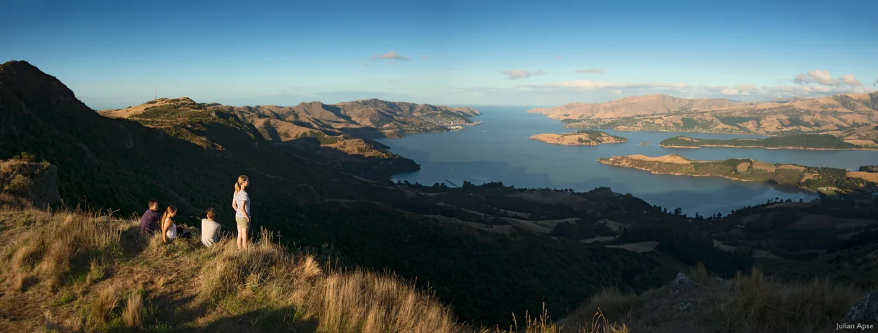 Group walking in the Port Hills